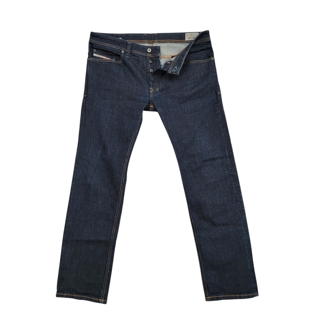 Diesel Safado Jeans Mens 36x32 Dark Blue Slim Straight Button Fly 0604B